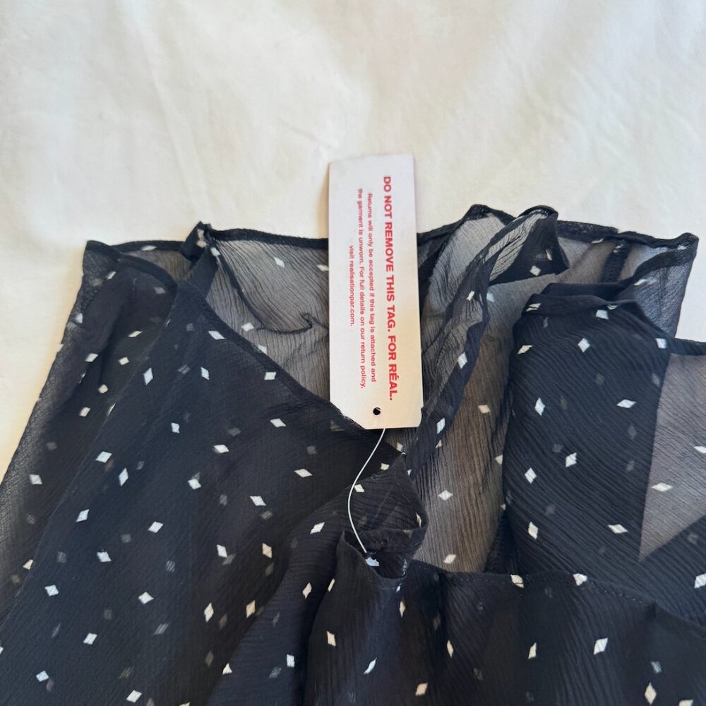 Realisation par the lila dress in black polka dot maxi dress with sheer sleeves - Picture 4 of 7
